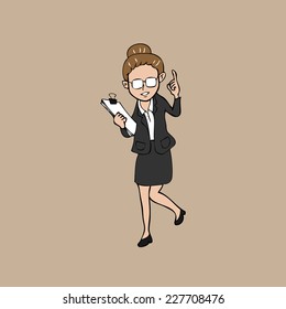 Businesswoman cartoon drawing character vector