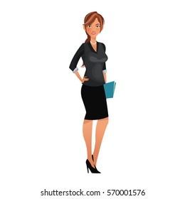 Businesswoman Cartoon Icon Stock Vector (Royalty Free) 570001576 ...