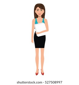 businesswoman character avatar isolated