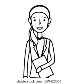 businesswoman character avatar isolated