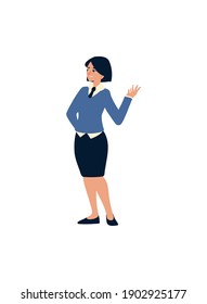 businesswoman character female standing white background