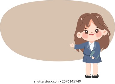 Businesswoman character standing pose. illustration vector design.