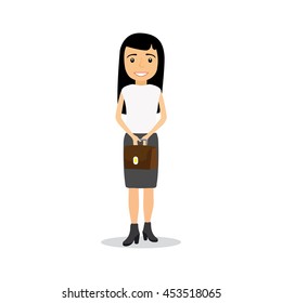Businesswoman character. Vector illustration EPS 10. 