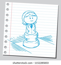 Businesswoman chess piece