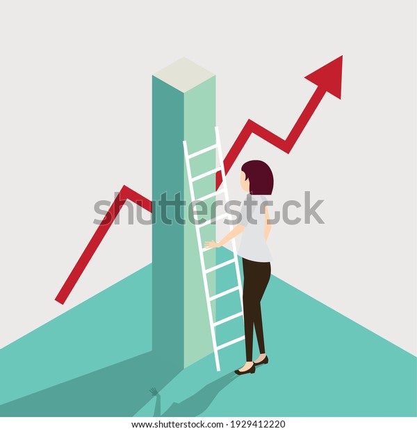 businesswoman climb ladder\
financial arrow