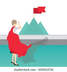 businesswoman courageous mountain success design