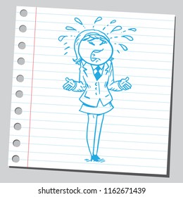 Businesswoman crying very much