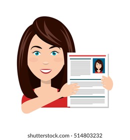 businesswoman with curriculum vitae