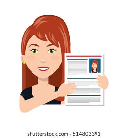 businesswoman with curriculum vitae