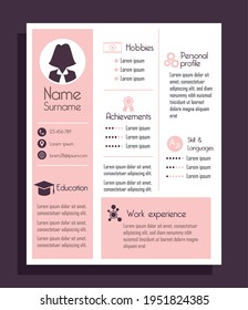 businesswoman cv template pink color