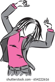 businesswoman dancing vector illustration