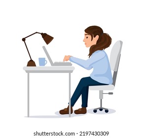 Businesswoman at the desk. Office work.