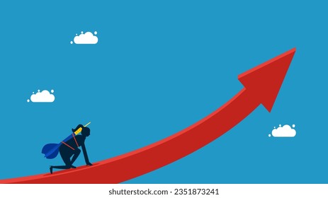 Businesswoman are determined to be ready to work towards their growth goals