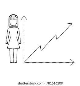 businesswoman with diagram arrow growth finance