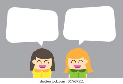 businesswoman with dialog speech bubbles. vector. dark gray background