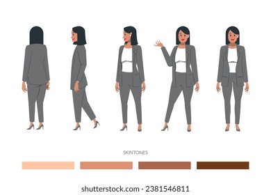 Businesswoman doing different angle poses