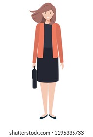 businesswoman elegant with smarphone avatar character