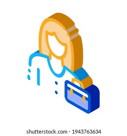 businesswoman employee color icon vector. isometric businesswoman employee sign. color isolated symbol illustration