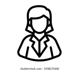 businesswoman employee worker single isolated icon with outline style