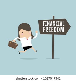 Businesswoman With Financial Freedom. Business Concept