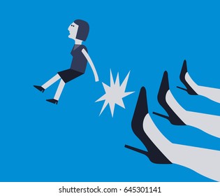 businesswoman fired job concept