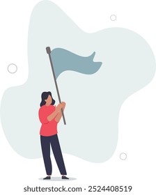 businesswoman with flag.flat design with people.