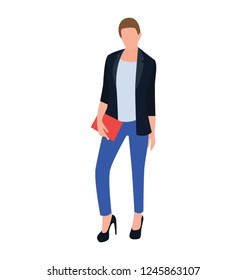 Businesswoman flat icon design, office girl