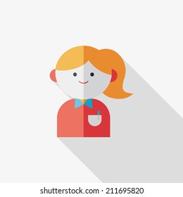 businesswoman flat icon with long shadow,eps10