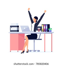 Office Woman Computer Stretch Stock Vectors Images Vector Art