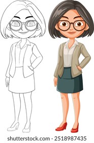 Businesswoman in formal attire with glasses