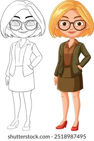 Businesswoman in formal attire with glasses