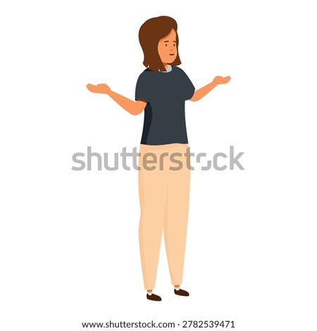 Businesswoman gesturing with open hands, explaining or presenting something