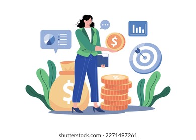 Businesswoman Getting Profit In Business