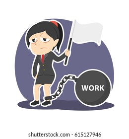 businesswoman give up on her work burden