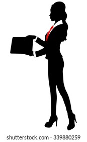 Businesswoman giving a document to someone