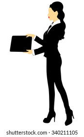 Businesswoman giving a document to someone