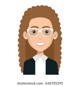 businesswoman with glasses avatar character icon