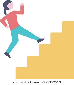 Businesswoman going up the stairs