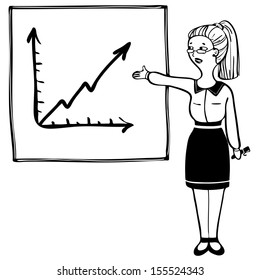 Businesswoman and graph