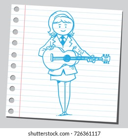 Businesswoman with guitar