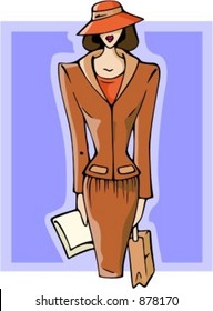 Businesswoman with handbag and documents. Check my portfolio for many more images of this series.