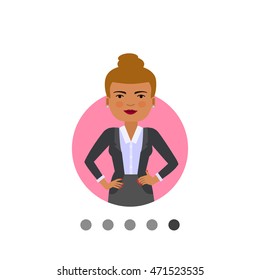 Businesswoman with hands akimbo