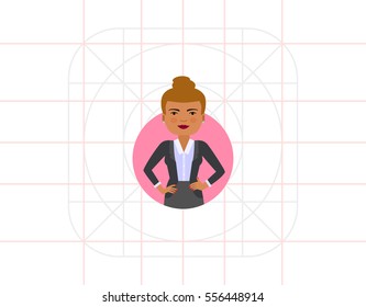 Businesswoman with hands akimbo