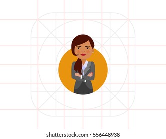 Businesswoman with hands crossed on chest
