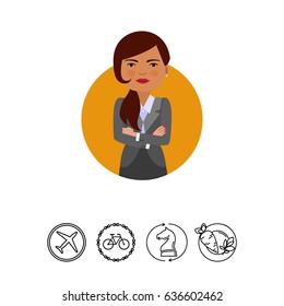 Businesswoman with hands crossed on chest