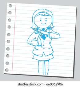 Businesswoman hands signaled a break from work