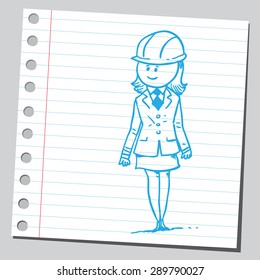 Businesswoman with hard hat