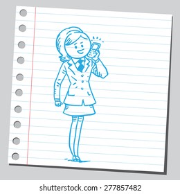 Businesswoman having cell phone communication