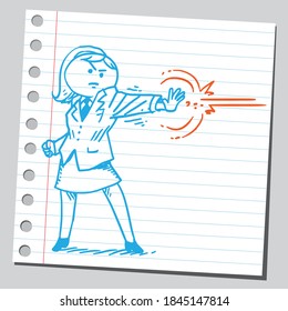Businesswoman having great super power.