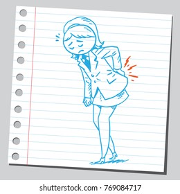 Businesswoman having lower back pain